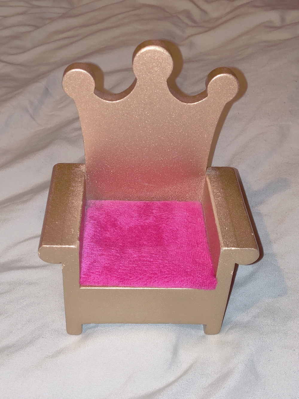 👑Royal Princess Doll Furniture Gold & Pink 🩷 Crown Throne